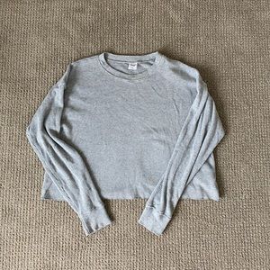 Grey waffle long sleeve top